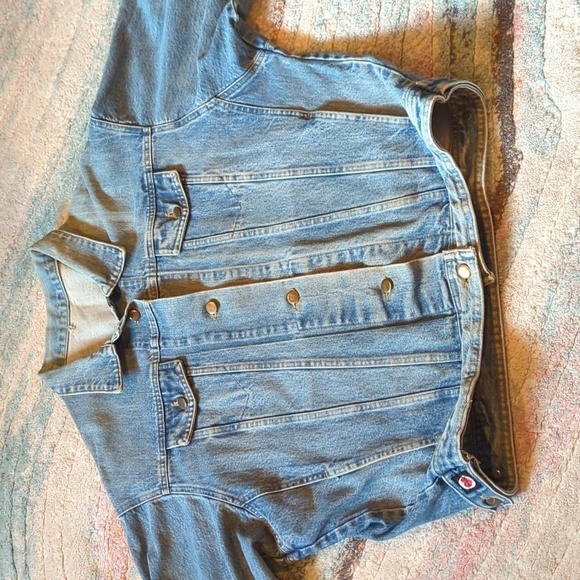 Denim Barn Jacket Vintage By Hovland Sioux Iowa Cowboy Cowgirl y2k Western - Picture 8 of 16